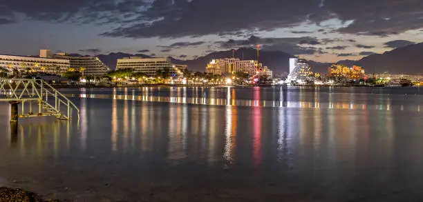 Photo of Nocturnal view on the Red Sea in Eilat, Israel