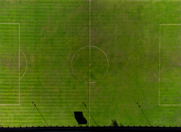 istock Football soccer pitch. 1287069709