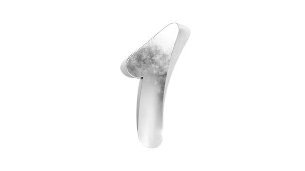 istock Silver number 1. 3D Rendering of the one number. First one concept. 1287070372