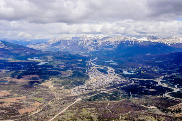 istock Town and surrounding wilderness in Jasper, Alberta, Canada. 1287072299
