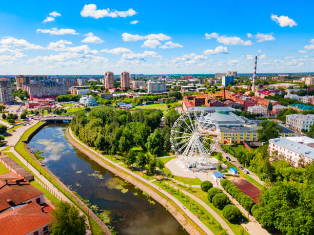 Ivanovo aerial view, Golden Ring, Russia Ivanovo city and Uvod river aerial panoramic view, Golden Ring of Russia golden ring of russia photos stock pictures, royalty-free photos & images