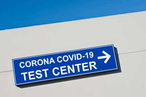 Corona Covid-19 Test Center Sign