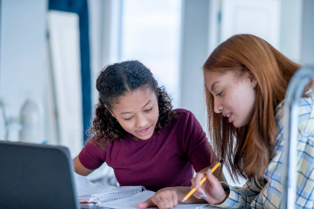 istock African American girls doing school at home 1287075193