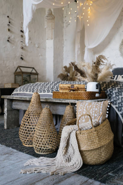 istock Comfortable bedroom in house with cozy interior 1287079300