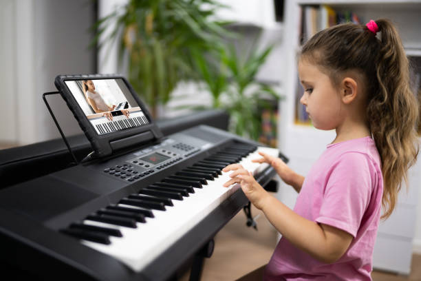 istock Music Piano Internet Class At Home 1287079475