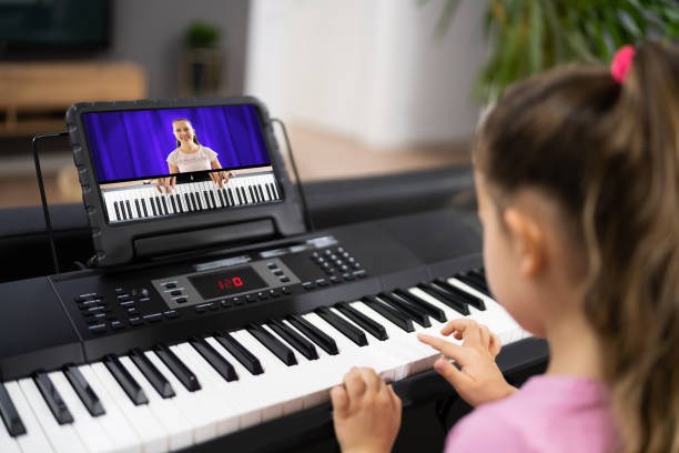 istock Music Piano Internet Class At Home 1287079480