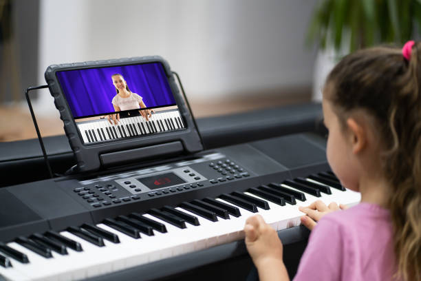 istock Music Piano Internet Class At Home 1287079482