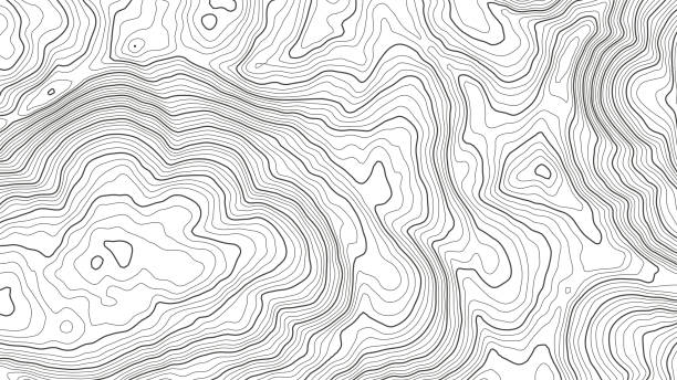 vektorkontur topografischer kartenhintergrund. topographie und geographie karte raster abstrakte hintergrund. geschäftskonzept. vektor-illustration - map topography topographic map symbol stock-grafiken, -clipart, -cartoons und -symbole