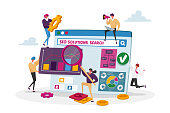 istock Seo Solutions and Business Data Analysis. Tiny Characters Research Marketing Strategy, Analyzing Financial Statistics 1287092835
