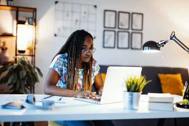 istock Determined black businesswoman working from home during lockdown 1287095123