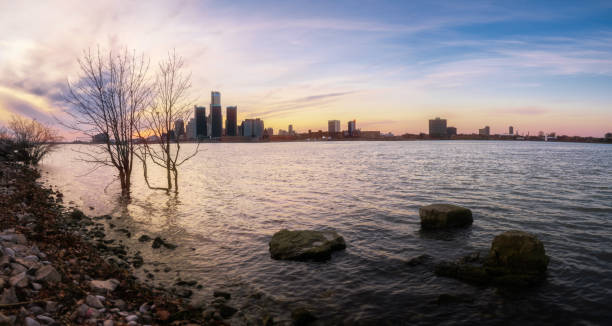 istock Detroit, Michigan - Skyline at Dusk 1287096879