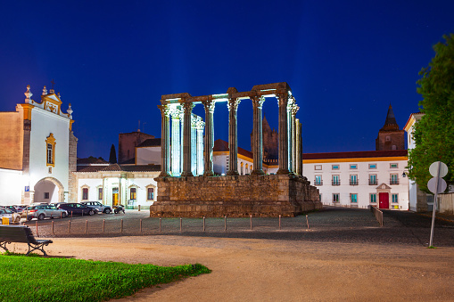 The Roman Temple of Evora or Templo Romano de Evora or Templo de Diana is an ancient temple Evora city, Portugal