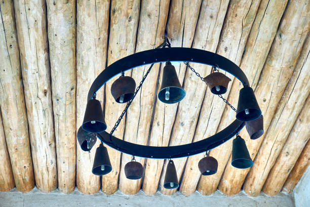 istock Old decorative chandelier made from animal bells 1287101664
