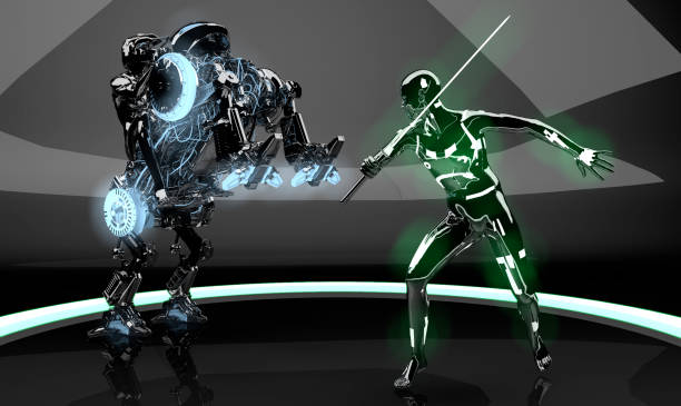 istock Encounter of Robot Warriors 1287105244