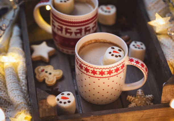 istock Hot Cocoa with marshmallows in a cozy Christmas atmosphere 1287106382