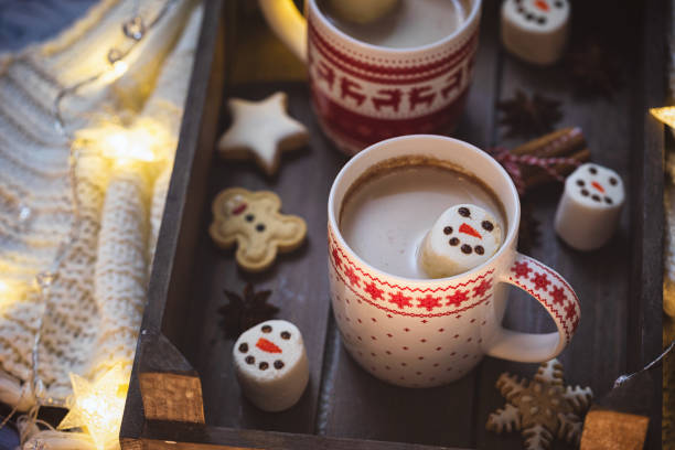 istock Hot Cocoa with marshmallows in a cozy Christmas atmosphere 1287106391