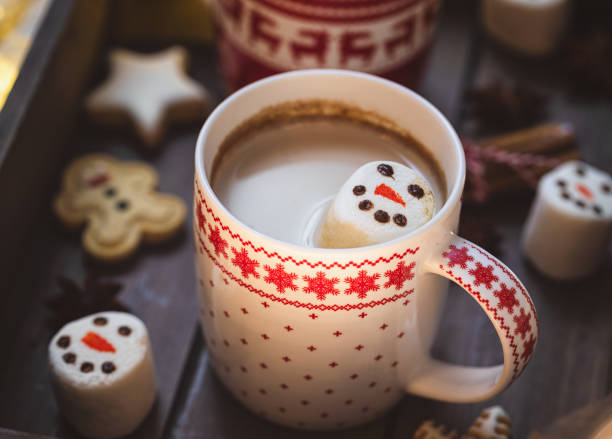 istock Hot Cocoa with marshmallows in a cozy Christmas atmosphere 1287106402