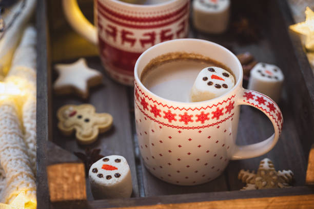 istock Hot Cocoa with marshmallows in a cozy Christmas atmosphere 1287106406