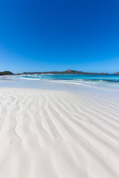 White Sand Beach, Esperance, Western Australia With its brilliant White Sand, and Aqua coloured sea, Esperance Beach is considered to be one of the best beaches in the world. cape le grand national park stock pictures, royalty-free photos & images