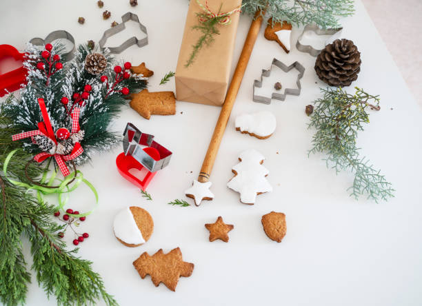 istock Christmas decorations and Christmas cookies on the kitchen table 1287109949