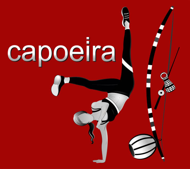 Capoeira Capoeira set acrobatic gymnastics stock illustrations