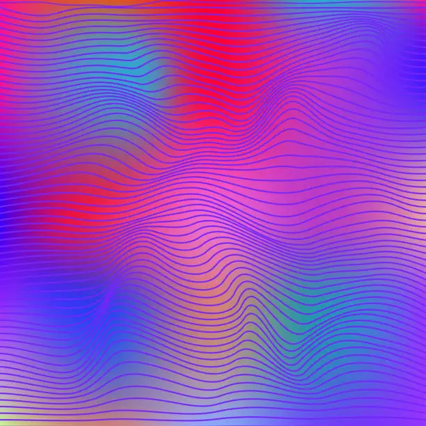 Vector illustration of Wavy color linear texture.