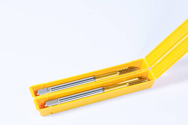 istock Set of tap for threading in metal. Tool for metal processing. Copy space. Isolate. 1287116711