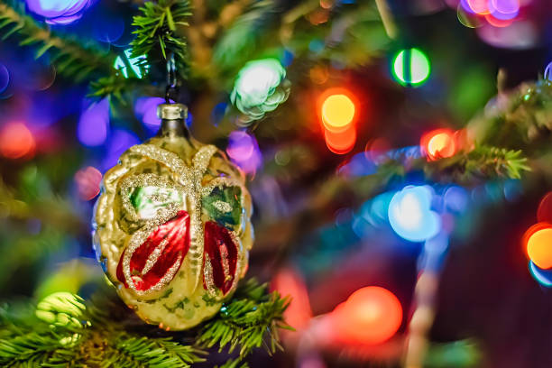 istock USSR Christmas balloon on the spruce branch 1287117340