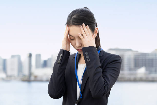 istock Asian business woman with a stressed look 1287129945