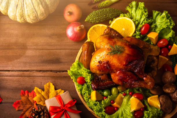 istock Thanksgiving roasted turkey or chicken and vegetables 1287135003