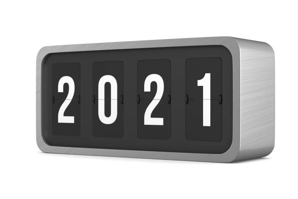 istock Flip black scoreboard 2021 on white background. Isolated 3D illustration 1287141478