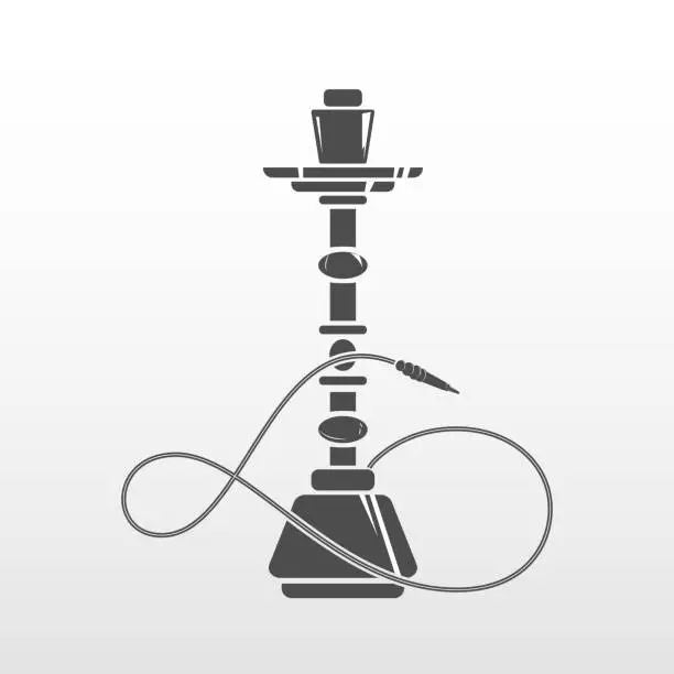 Vector illustration of Hookah glyph icon. Nargile. Silhouette symbol. Negative space. Vector isolated illustration