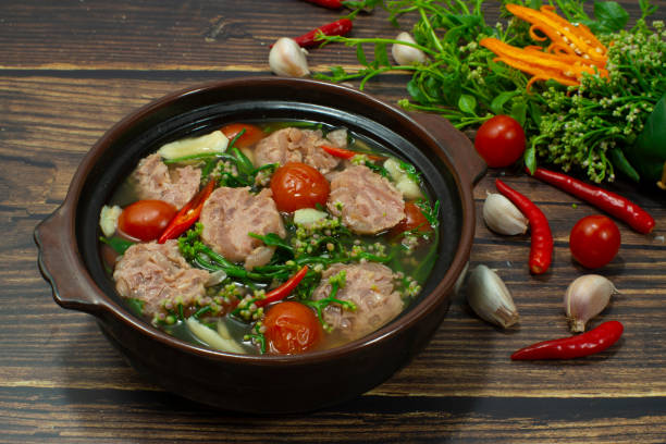 istock Ceylon Spinach Curry Sour soup with Fermented Pork 1287148672