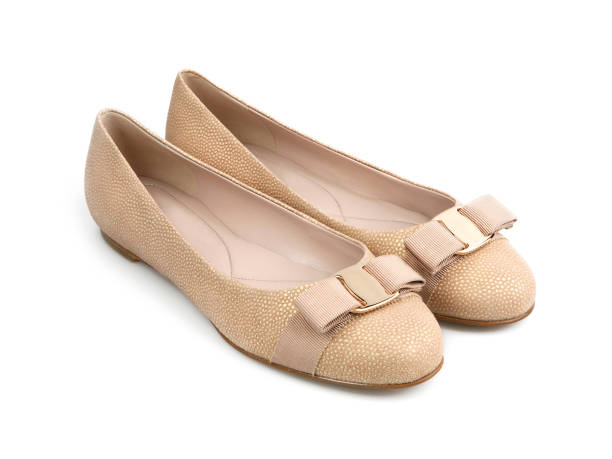 istock Stylish summer female beige fabric shoes 1287155297