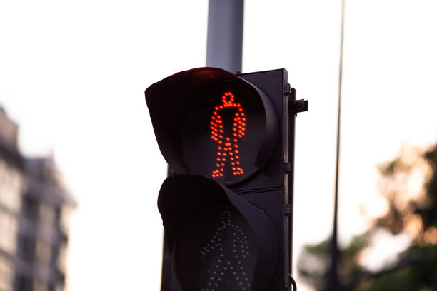 istock Red traffic light on pedestrian in China, Asia 1287156048