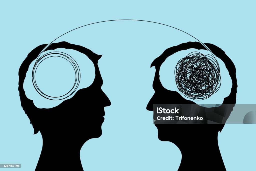 Head Thinking Thread Human Head With A Tangled Ball Of Thread Inside Stock Illustration ...