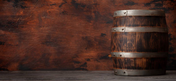 istock Old wooden barrel for wine or whiskey aging 1287170777