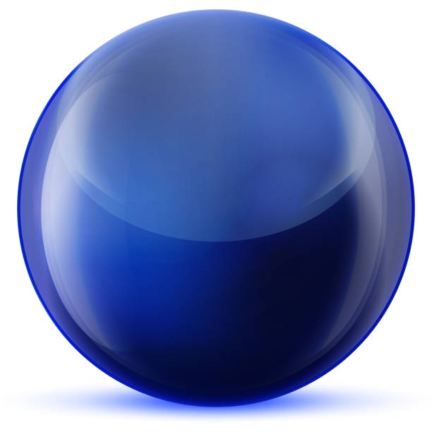 istock Glass blue ball or precious pearl. Glossy realistic ball, 3D abstract vector illustration highlighted on a white background. Big metal bubble with shadow. 1287171456