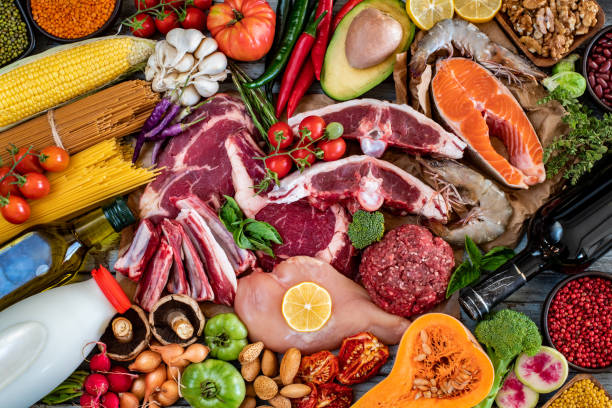 istock Variety of raw meats on the table. 1287172225