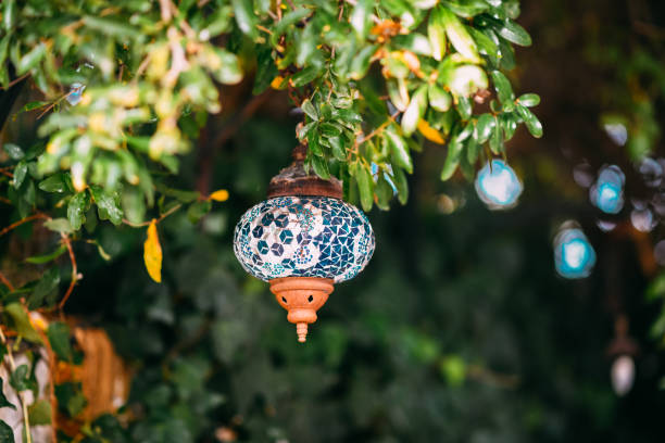 Traditional Colored Glass Lamp