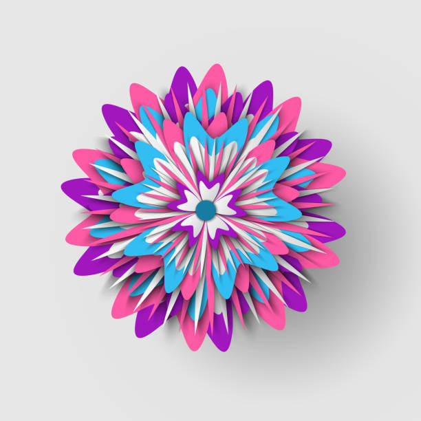 istock Poster Decorated by Bouquet, Flower Origami Vector 1287178883