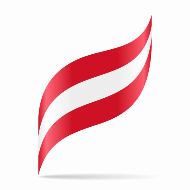 illustrazioni stock, clip art, cartoni animati e icone di tendenza di bandiera austriaca sfondo astratto ondulato. illustrazione vettoriale. - austrian flag