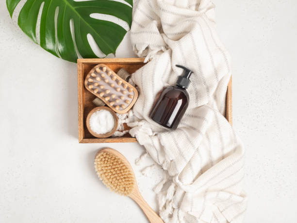 istock Brown bottle mockup for bathing products in the bathroom 1287181950