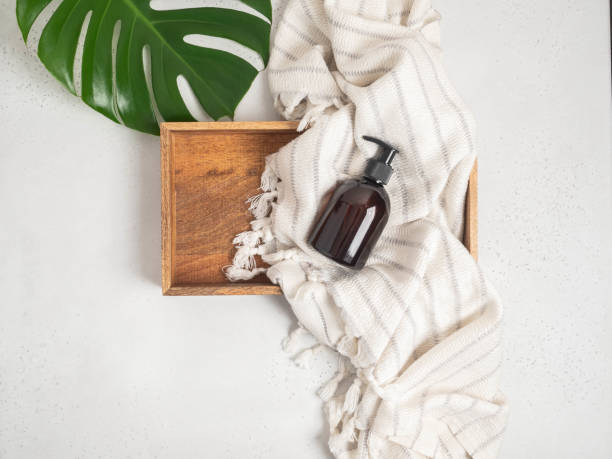 istock Mockup for bathing products in the bathroom 1287181956