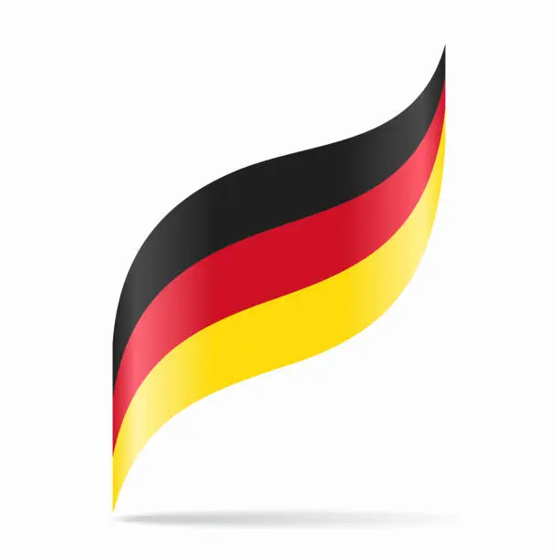 Vector illustration of German flag wavy abstract background. Vector illustration.