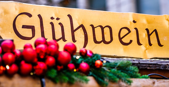 typical old sign at a german christmas market