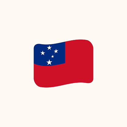 Flag of Samoa vector. Isolated Samoan waving flag flat – Vector