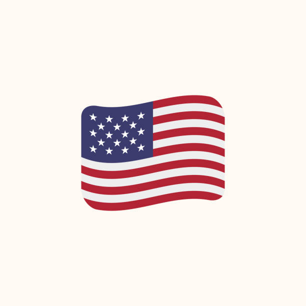 미국 벡터의 플래그입니다. 고립 된 미국 물결 모양의 플래그 플랫 – 벡터 - flag american flag usa american culture stock illustrations