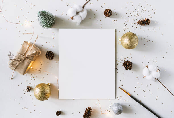 istock Christmas festive decorations and greeting card 1287188183