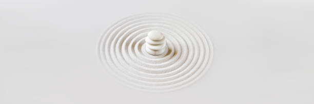 istock Zen japanese garden background. Horizontal banner 1287189250